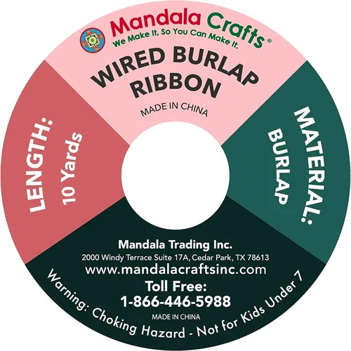 Miniatura 4 de Mandala Crafts Cinta de arpillera verde con alambre para corona, cinta de arpillera con alambre verde rústico de yute natural, 1 pulgada de ancho