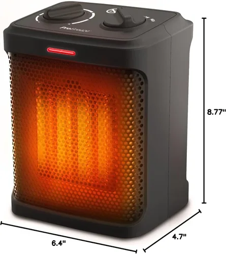 Miniatura 10 de Pro Breeze Calentador de espacio: calentador eléctrico portátil de 1500 W para uso en interiores, calentador de cerámica con termostato ajustable