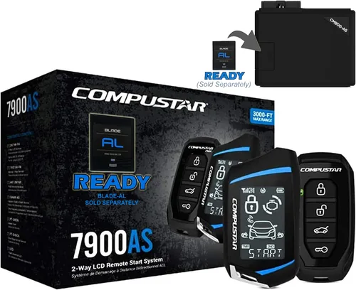 Compustar CS7900-AS Paquete todo en uno de arranque remoto de 2 vías y alarma con rango de 3000 pies