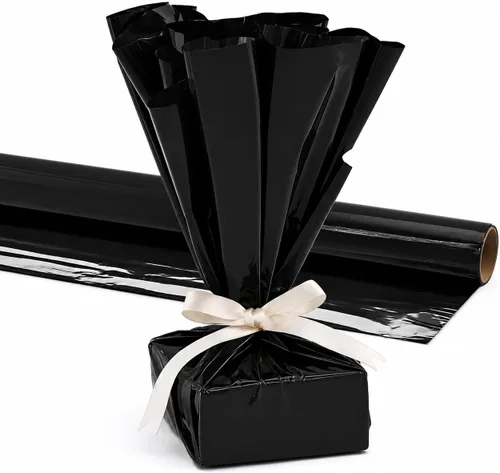 PMU Rollo de papel de Mylar de 2 caras, color negro metálico, rollo de 48 pulgadas x 25 pies, rollo de película de Mylar altamente reflectante de
