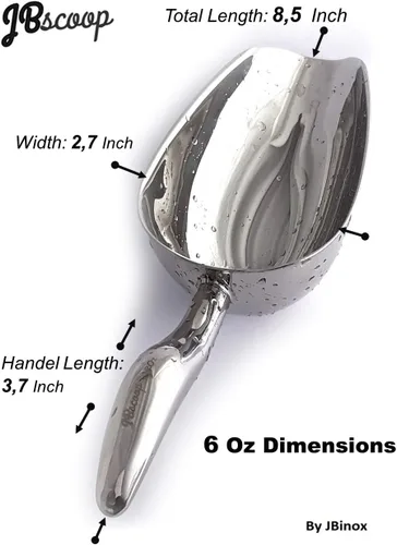 Miniatura 3 de JBscoop Cuchara de hielo, pequeña cuchara de metal para alimentos, para cocina, bar, fiesta, boda, 6 onzas, 8.5 pulgadas