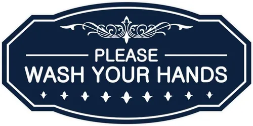 Miniatura 24 de Signs ByLITA Letrero de Victorian Please Wash Your Hands (plata cepillada) - Grande Brushed Silver
