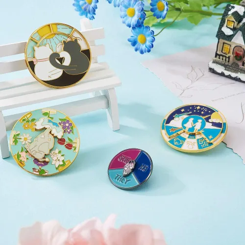 Miniatura 3 de Pandahall - Broches esmaltados de aleación con varios temas, broche de solapa, juego de pines esmaltados