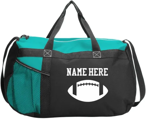 Customized Girl Agregue su nombre Football Design Sports Duffel Bag Bolsa de lona para gimnasio