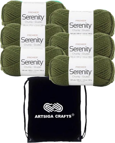 Miniatura 11 de Premier Yarns Serenity Chunky Solid Smoke 700-41 (3 madejas, el mismo lote de tinte) - Hilo acrílico grueso y voluminoso #5 para ganchillo y tejer