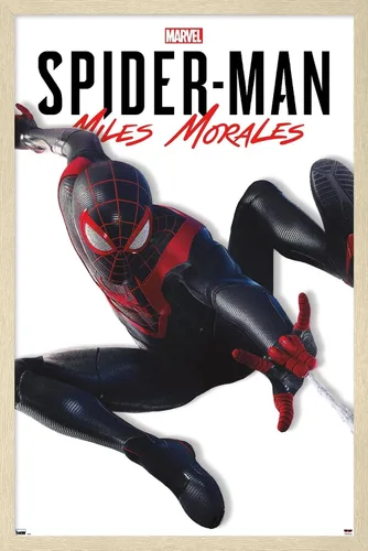 Miniatura 7 de Trends International Marvel Comics - Póster de pared de la serie Miles Morales, 22.4 pulgadas de largo x 14.7 pulgadas, versión enmarcada de madera