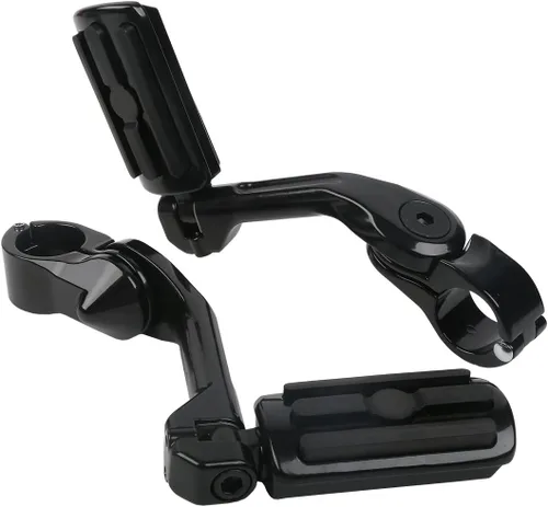 Miniatura 7 de TCT-MOTORPARTS Estriberas de pie de carretera de montaje largo para Harley Electra Glide, todo con protectores de motor de 1-1/4 pulgadas 1.25 Negro