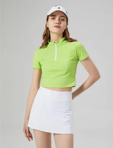 Miniatura 3 de 1a1a Falda de tenis de golf para mujer, pantalón corto de cintura alta, atlético, falda deportiva con bolsillos cortos