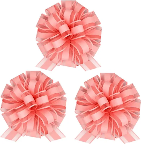 Miniatura 8 de Insta Bows - Lazo grande de 8 pulgadas para bicicleta, lazo blanco de encaje y cinta que hace que el lazo grande sea perfecto para envolver regalos