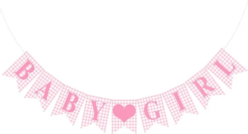 Miniatura 10 de Hahafelt 1 pieza de pancarta azul de gingham para bebé niño para decoraciones de fiesta Azul preencordada Baby shower, es un niño, pancarta de papel