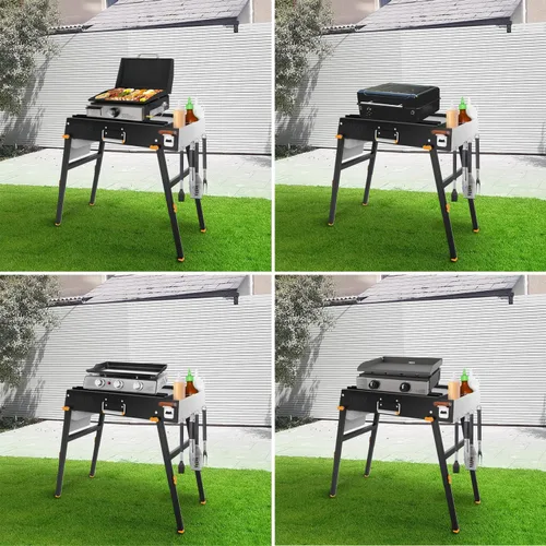 Miniatura 2 de Yukon Glory™ Mesa de Parrilla Portátil Universal/Soporte de Planchas de Parrilla Plana con Caddy Integrado - Diseñado para Adaptarse a la Plancha