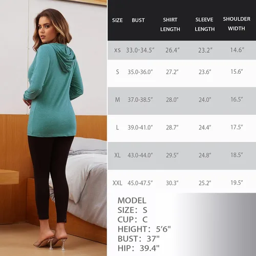Miniatura 201 de GINKANA Sudadera con capucha para mujer, manga larga, lactancia materna, ropa casual