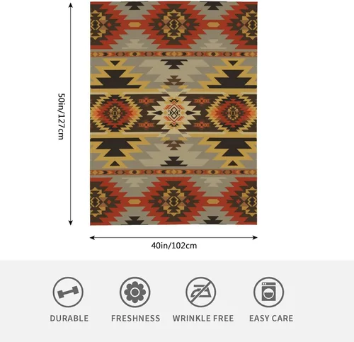 Miniatura 2 de HGOD DESIGNS Manta azteca con estampado del suroeste americano, suave, cálida y ligera para mujeres, para cumpleaños, Navidad, decoración del hogar