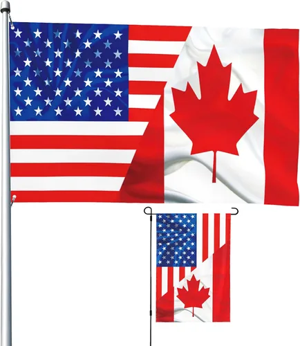 Miniatura 9 de Bandera de la amistad de México, Estados Unidos, banderas amigables de 3 x 5 pies, banderas de jardín y banderas de jardín de 12 x 18 pulgadas