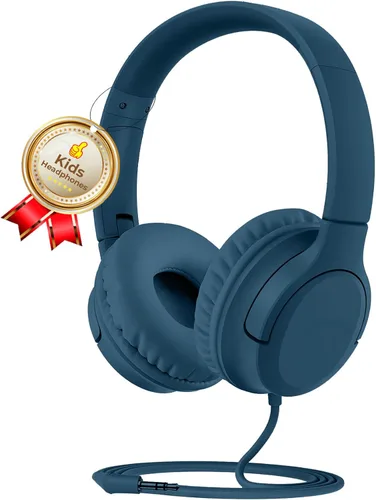 Miniatura 8 de DyBaxa Auriculares para niños, auriculares plegables con cable para niños, limitador de volumen de 94 dB, auriculares para niños para clases