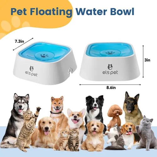 Miniatura 2 de Cuenco de agua para perros sin derrames, cuenco de agua lenta de 35 onzas para perros, sin BPA, diseño antisalpicaduras y antideslizante, cuencos