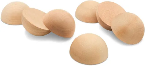 Miniatura 12 de Bolas de madera divididas de 3 pulgadas, paquete de 6 medias bolas de madera para manualidades y coronas de bricolaje, por Woodpeckers