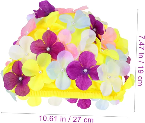 Miniatura 2 de VANZACK Gorros de ducha para mujer, gorro de natación con flores, gorro de natación floral, gorro de natación para mujer