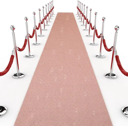 Miniatura 12 de Shihanee Alfombra de pasillo de lentejuelas para boda, alfombra con purpurina con cinta de alfombra, brillante, para baile de graduación, Negro