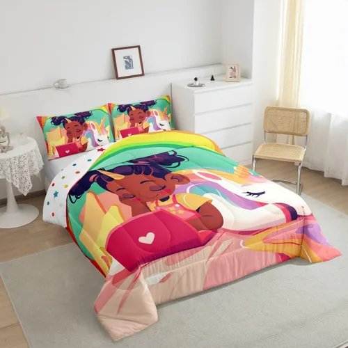 Miniatura 149 de Erosebridal Juego de ropa de cama de princesa de ballet, tamaño Queen, juego de edredón de 3 piezas para niñas bailarinas de ballet, lindo juego
