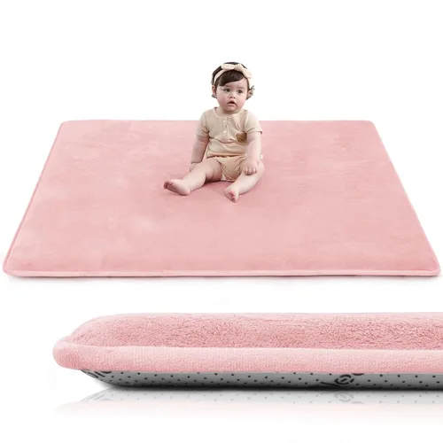 Miniatura 31 de Huloo Sleep Alfombra de Juego para Bebés para Piso, Espesor de 1.3" de Espuma Elástica, Alfombra de 1.27m×1.27m para Tiempo de Barriga, Terciopelo