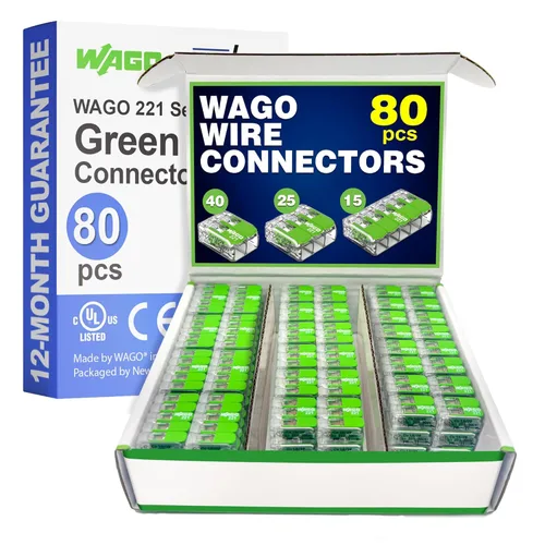 Miniatura 10 de WAGO 221 Series Green Range 36 conectores de cable de empalme compactos, incluye (16 tuercas de palanca 221-422) (12 x 221-423) (8 x 221-425)