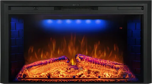 Miniatura 18 de Insertos de chimenea eléctrica de 25 pulgadas, calentador de chimenea eléctrico de pared empotrado y construido con sonido crepitante de fuego, luz