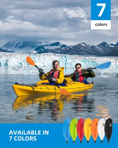 Miniatura 3 de OCEANBROAD - Remo de kayak de 86 pulgadas/218 cm, 90.5 pulgadas/230 cm, 95 pulgadas/241 cm, remo de aleación para kayak, bote y canoa con correa