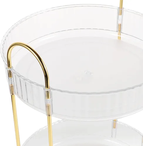 Miniatura 9 de Hemobllo Organizador de maquillaje giratorio con rotación transparente caja de almacenamiento de cosméticos estantes ajustables para tocador y baño