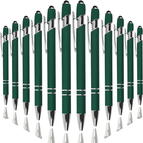 Miniatura 17 de Oddmoal Bolígrafo con punta de lápiz, bolígrafo de metal suave al tacto, punta media de 0.039 pulgadas, tinta negra, 12 unidades (color mezclado)