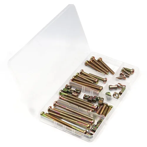 Miniatura 12 de cSeao 114 tornillos de conexión de cabeza plana M6 negro Allen, tornillos de conexión, tornillos de casquillo de casquillo, kit de tuercas
