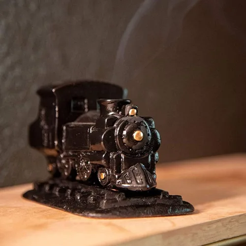 Miniatura 5 de Incienso de Santa Fe Quemador de incienso de madera natural con motor de vapor negro, incluye 20 ladrillos de incienso de piñón - Fabricado