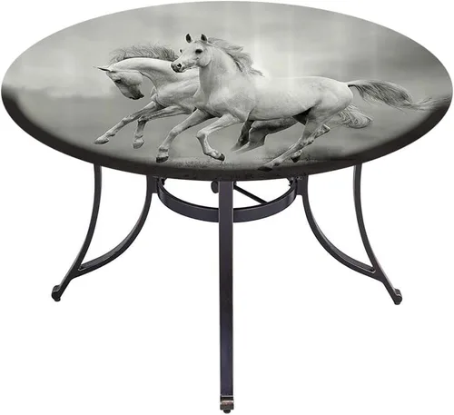 Miniatura 4 de Mantel elástico, mantel de tela decorativa de animales, caballos que corren simbolizan la pasión y el apetito por la libertad, se adapta a mesas