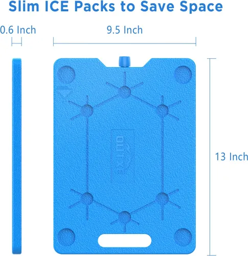 Miniatura 2 de OUTXE Bolsas de hielo para enfriadores – Grandes, 10 x 13 pulgadas, ahorro de espacio, reutilizables, de larga duración, paquetes de congelador frío