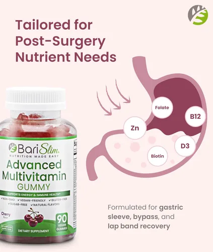 Miniatura 3 de BariSlim Gomitas multivitamínicas bariátricas avanzadas, vitaminas bariátricas especialmente formuladas para pacientes después de una cirugía