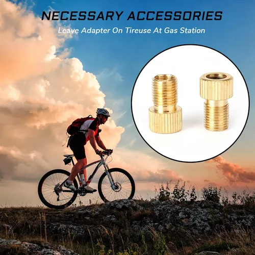 Miniatura 3 de 5 adaptadores de válvula Presta para bicicleta, convierte la válvula Presta a Schrader, funciona con compresores de aire, bombas y más, herramienta