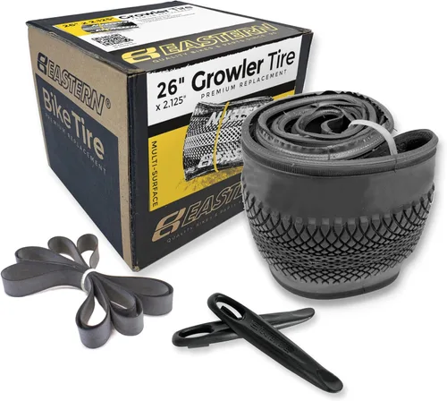 Miniatura 10 de Eastern Bikes Growler Neumático 26 x 2.125 pulgadas Kits de repuesto de neumáticos con o sin tubos interiores. Incluye herramientas. Se adapta a