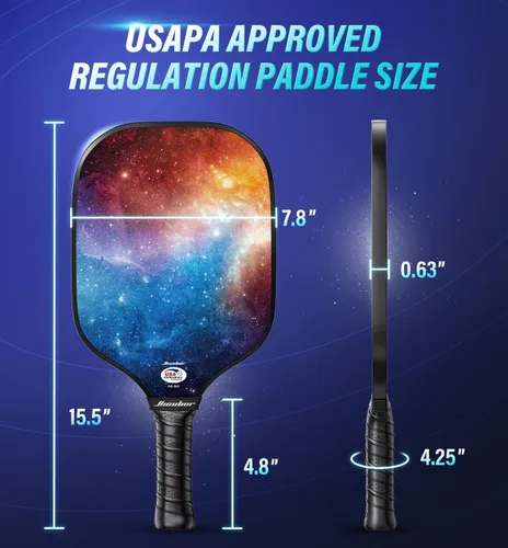 Miniatura 2 de Hicober Juego de 2 palas de pickleball aprobadas por USAPA con 6 bolas, paletas de superficie de fibra de vidrio para hombres y mujeres, mezcla