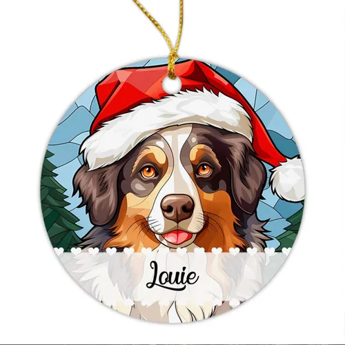 Miniatura 22 de Airedale Terrier - Adorno de Navidad para perro, regalo para Acción de Gracias, perros personalizados con sombrero de Navidad, adornos de Airedale