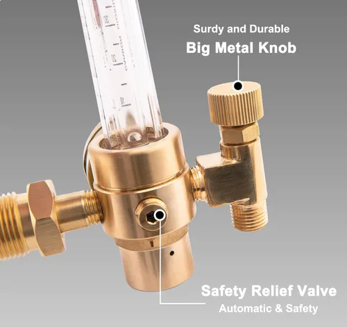 Miniatura 2 de Regulador de CO2 de argón para regulador de gas de soldador Mig con manguera de gas de 6.6 pies Cfh Flujo de salida de 10 a 60 Cfh 0 a 4000 Psi