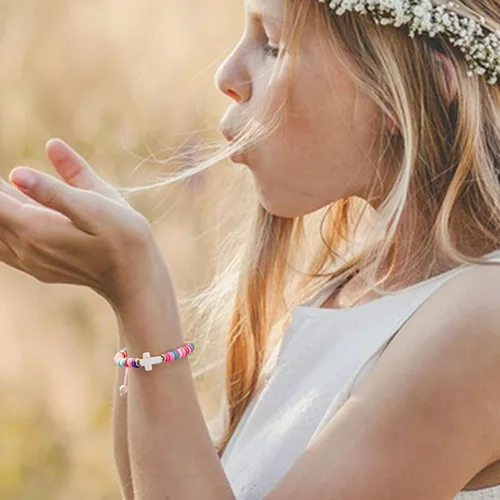 Miniatura 5 de NatuBeau Regalos de primera comunión, pulsera de cruz con tarjeta de regalo, regalos de santa comunión, regalos de bautismo, regalos de confirmación