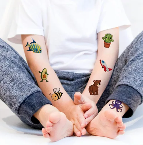 Miniatura 4 de CHARLENT Tatuajes para niños – 148 hojas individuales de estilos mixtos de tatuajes temporales, juego de calcomanías para niñas y niños, suministros