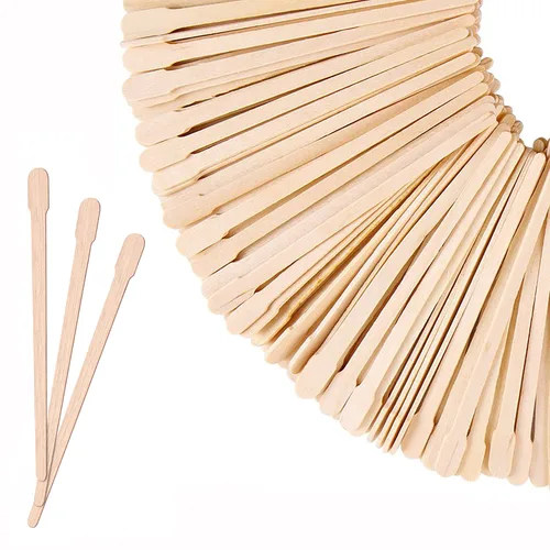 Miniatura 10 de Mibly 600 piezas varitas de cera de madera - varitas aplicadoras de cera pequeñas para cejas, labios, nariz para depilación y piel suave - Uso