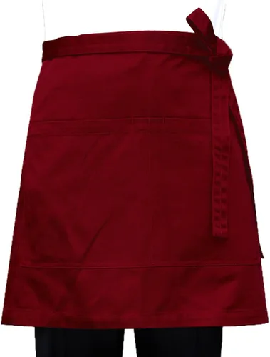 Miniatura 8 de Delantal de cintura unisex de 2 bolsillos para restaurante bistro trabaja medio delantal 27.6x17.7 in gris oscuro