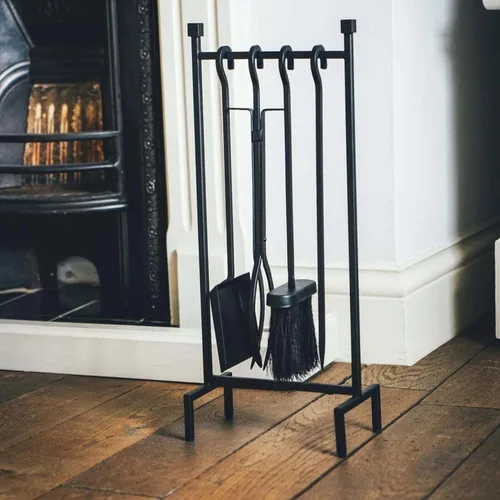 Miniatura 7 de Juego de herramientas para chimenea de alta resistencia para interiores con soporte de 31.5 pulgadas, cepillo extra largo de 23.6 pulgadas, póquer