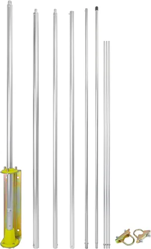 Miniatura 5 de Antena base de 26-28 Mhz, antena exterior CB de 20.3 ft (20.3 pies) con conector hembra UHF para radio transceptor de base móvil Midland Cobra Yaesu
