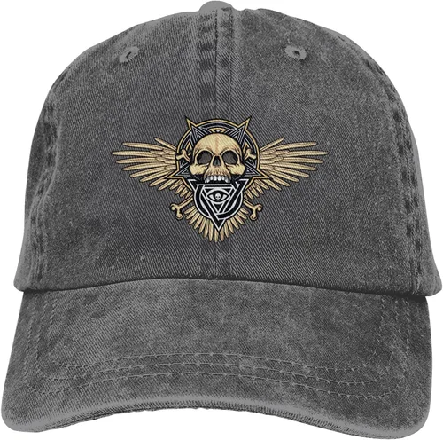 Miniatura 9 de Cowboy Hat Trendy Hats for Man and Women Djustable Four Season Outdoor Baseball Cap of Hell Skull with Angel Deep Heather