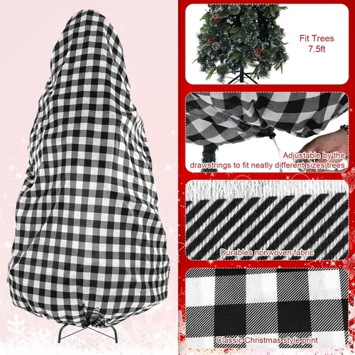 Miniatura 4 de 2 bolsas grandes de almacenamiento para árbol de Navidad con cordón para árboles de 7.5 pies, cubiertas para contenedores de almacenamiento