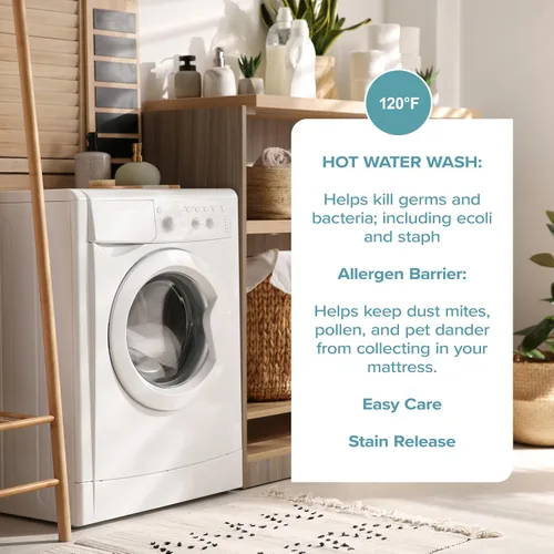 Miniatura 9 de Bare Home Protector de colchón tamaño Twin, 100% impermeable y transpirable, funda de colchón refrescante, protege contra derrames, sin vinilo, sin