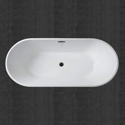 Miniatura 4 de WOODBRIDGE B1701-ORB - Bañera de acrílico independiente de 71 pulgadas con desbordamiento y drenaje de bronce aceitado Oil Rubbed Bronze